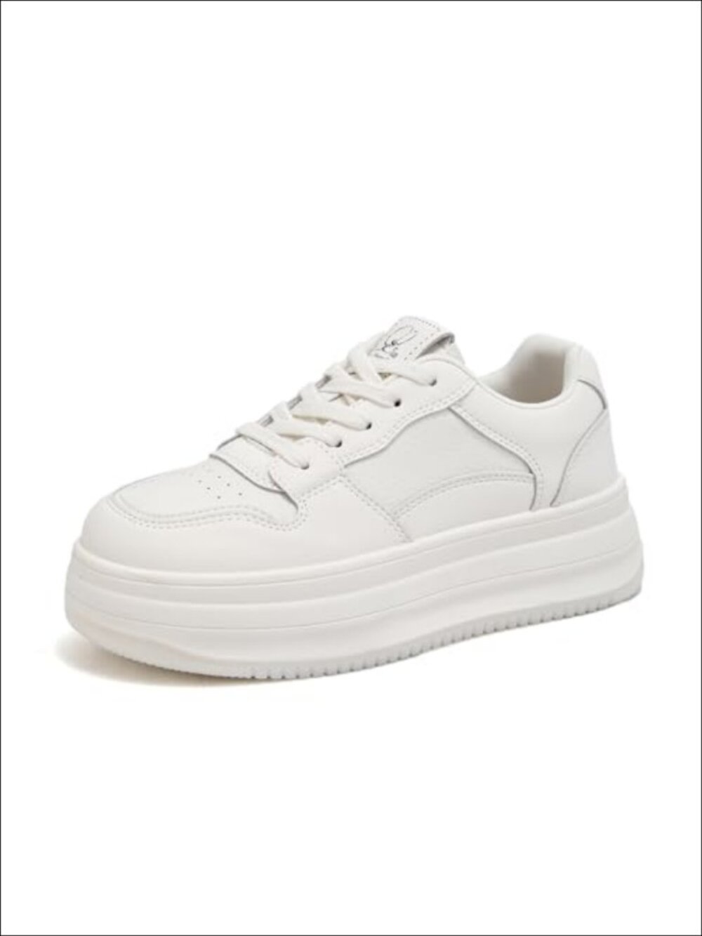 Women's Platform Sneakers Chunky Casual Walking Shoes PU Leather Lace-Up